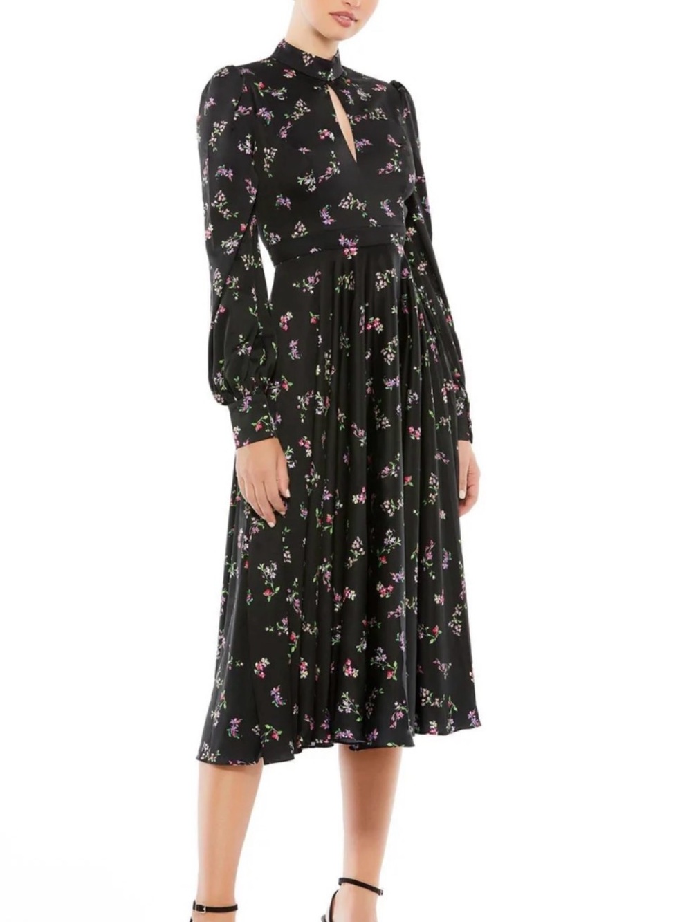NWT MAC DUGGAL BishopLong Sleeve Keyhole Fit & Flare Midi Dress 55633 ~ Size 0